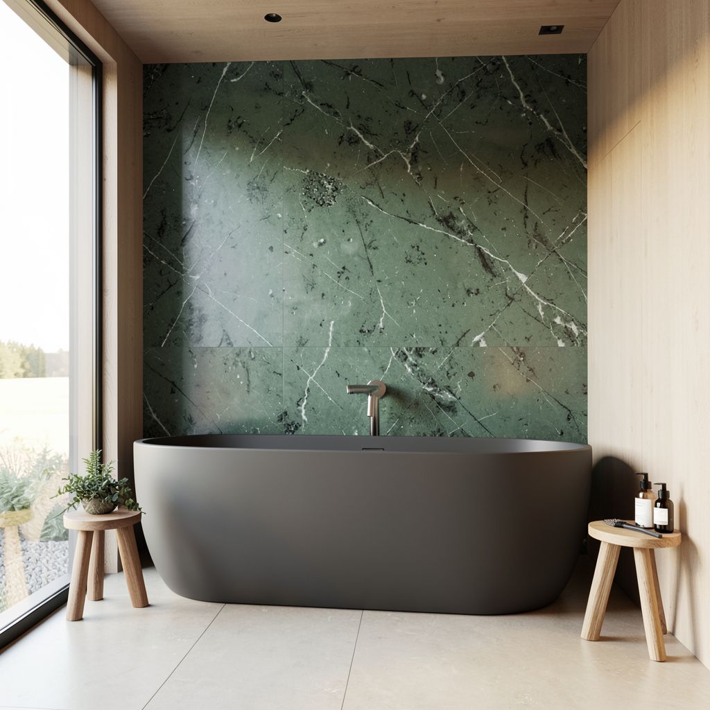 Professional bathroom remodel in Chandler Maricopa County showcases a sleek, minimalist design with natural materials and earthy tones.